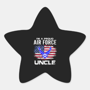 Im A Proud Air Force Uncle With American Flag Gift Star Sticker