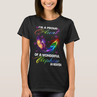 I'm A Proud Aunt Of A Wonderful Nephew In Heaven T-Shirt