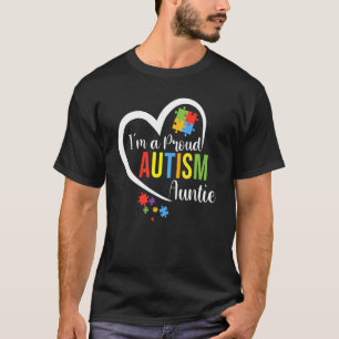 I'm A Proud Auntie Love Heart Autism Awareness Puz T-Shirt