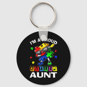 I'm A Proud Autism Aunt Autism Awareness Dabbing P Key Ring