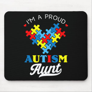 I'm A Proud Autism Aunt Autism Awareness Heart Nie Mouse Pad