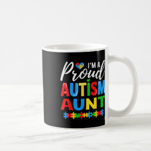 Im A Proud Autism Aunt Awareness Puzzle Piece Coffee Mug