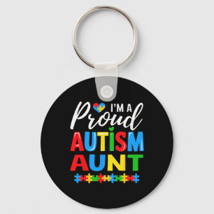 Im A Proud Autism Aunt Awareness Puzzle Piece Key Ring