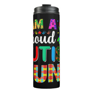I'm a proud autism aunt design for autism aunties thermal tumbler