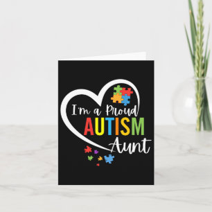 I'm A Proud Autism Aunt Love Heart Autism Awarenes Card