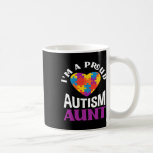 I'm A Proud Autism Aunt Puzzle Heart Autism Awaren Coffee Mug