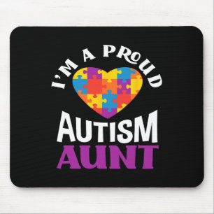 I'm A Proud Autism Aunt Puzzle Heart Autism Awaren Mouse Pad