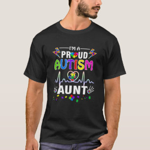 I'm A Proud Autism Aunt Women Girls Heart T-Shirt