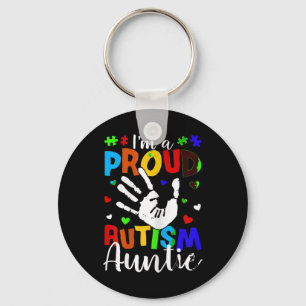 I'm A Proud Autism Auntie T-Shirt. Funny Autism Aw Key Ring