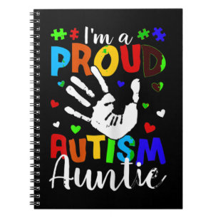 I'm A Proud Autism Auntie T-Shirt. Funny Autism Aw Notebook