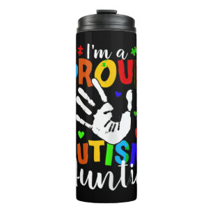 I'm A Proud Autism Auntie T-Shirt. Funny Autism Aw Thermal Tumbler