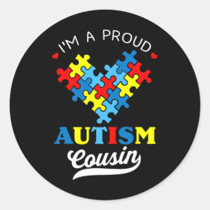 I'm A Proud Autism Cousin Autism Awareness Autisti Classic Round Sticker