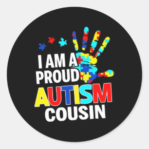 I'm A Proud Autism Cousin Autism Awareness Autisti Classic Round Sticker