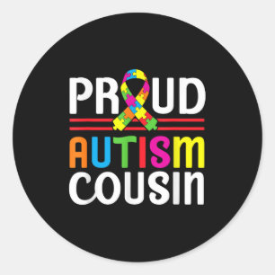Im A Proud Autism Cousin - Autism Awareness  Classic Round Sticker