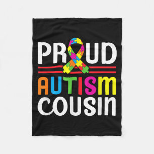 Im A Proud Autism Cousin - Autism Awareness Fleece Blanket