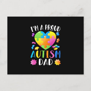 I'm A Proud Autism Dad Autism Awareness Announcement Postcard