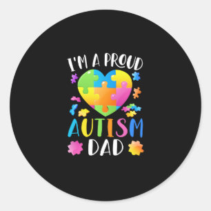 I'm A Proud Autism Dad Autism Awareness Classic Round Sticker