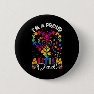 I'm A Proud Autism Dad Grandma Autism Awareness Da 6 Cm Round Badge