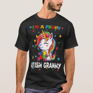 I'm A Proud Autism Grammy Awareness Puzzle Unicorn T-Shirt