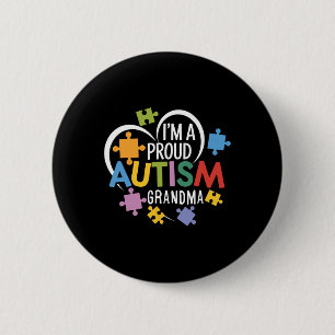 I'm A Proud Autism Grandma Awareness Love Heart Pu 6 Cm Round Badge