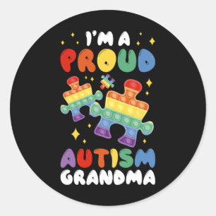 I'm A Proud Autism Grandma Classic Round Sticker