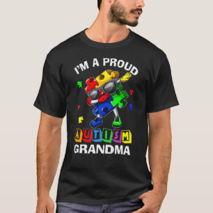 I'm A Proud Autism Grandma Dabbing Puzzle Autism A T-Shirt
