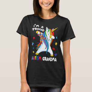 I'm A Proud Autism Grandma Dabbing Unicorn Autism T-Shirt