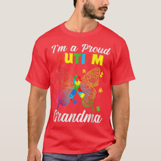 Im A Proud Autism Grandma Puzzle Ribbon Butterfly  T-Shirt