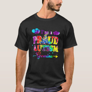 I'm A Proud Autism Grandma Tie Dye Gnome T-Shirt