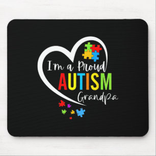 I'm A Proud Autism Grandpa Heart Autism Awareness Mouse Pad
