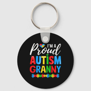 Im A Proud Autism Granny Awareness Puzzle Piece Key Ring