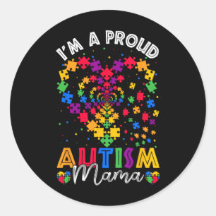 I'm A Proud Autism Mama Grandma Autism Awareness D Classic Round Sticker