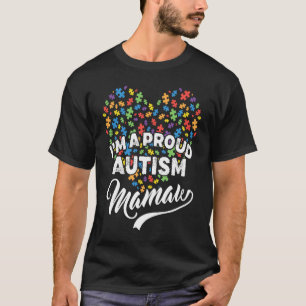 I'm A Proud Autism Mamaw Autism Puzzle Heart Aware T-Shirt