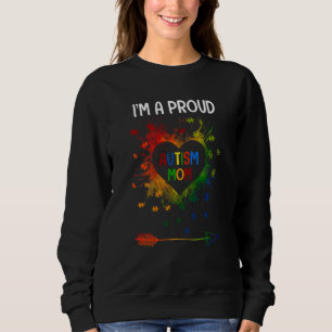 I'm A Proud Autism Mom Autism Awareness Month Moth Sweatshirt