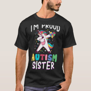 I'm A Proud Autism Sister Dabbing Unicorn Puzzle A T-Shirt