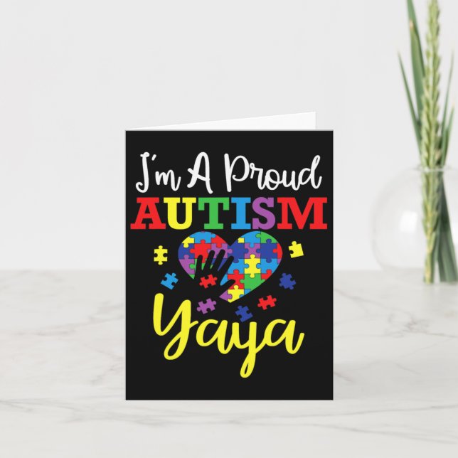 I'm A Proud Autism Yaya Mum Autism Awareness Month Card (Front)