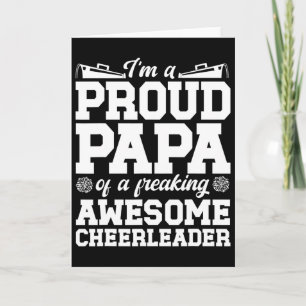 I'm A Proud Cheer Papa Of A Cheerleader Papa Grand Card