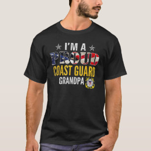 I'm A Proud Coast Guard Grandpa American Flag Vet T-Shirt