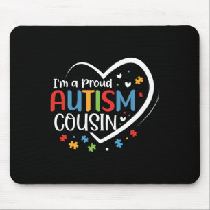 I'm A Proud Cousin Love Heart Autism Awareness Puz Mouse Pad