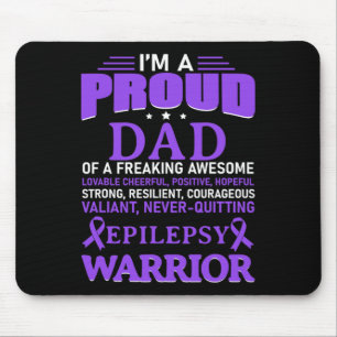 I'm A Proud Dad Epilepsy Awareness Purple Ribbon M Mouse Pad