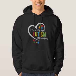 I'm A Proud Grandma Love Heart Autism Awareness Pu Hoodie