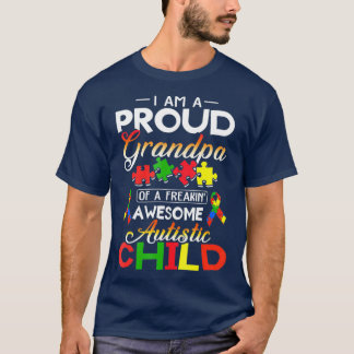 Im A Proud Grandpa Autistic Child Autism Puzzle T-Shirt