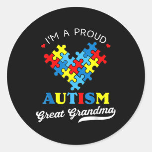 I'm A Proud Great Grandma Autism Awareness Autisti Classic Round Sticker