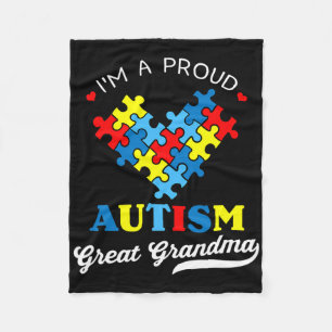 I'm A Proud Great Grandma Autism Awareness Autisti Fleece Blanket