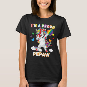 I'm A Proud Lgbt Gay Pepaw Pride Dabbing Unicorn R T-Shirt