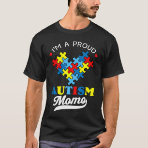 I'm A Proud Momo Autism Awareness Heart Autistic G T-Shirt