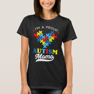 I'm A Proud Momo Autism Awareness Heart Autistic G T-Shirt