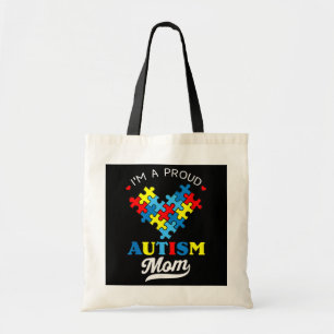 I'm A Proud Mum Autism Awareness Autistic Heart Tote Bag
