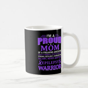 I'm A Proud Mum Epilepsy Awareness Purple Ribbon W Coffee Mug