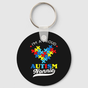 Im A Proud Nonnie Autism Awareness Heart Autistic Key Ring